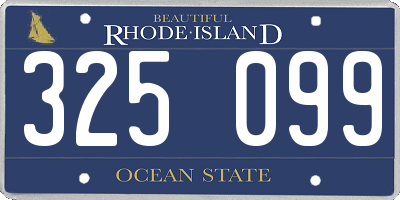RI license plate 325099