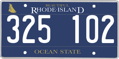 RI license plate 325102