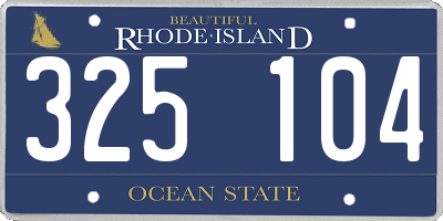RI license plate 325104