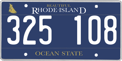 RI license plate 325108