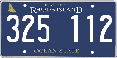 RI license plate 325112