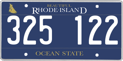 RI license plate 325122