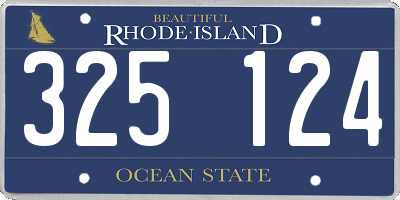 RI license plate 325124
