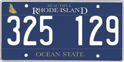 RI license plate 325129
