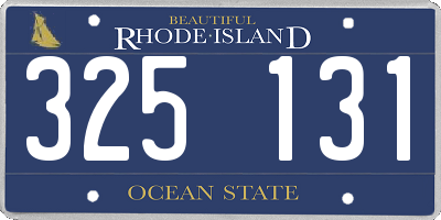 RI license plate 325131
