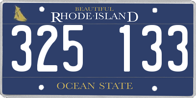 RI license plate 325133