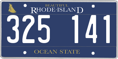 RI license plate 325141