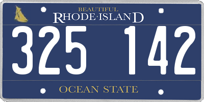 RI license plate 325142
