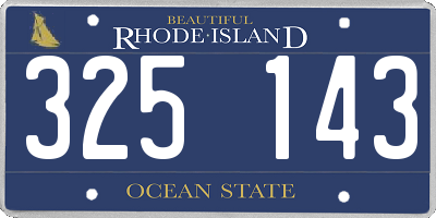 RI license plate 325143