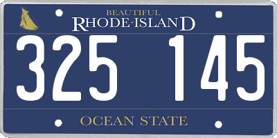 RI license plate 325145