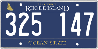 RI license plate 325147