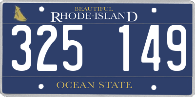 RI license plate 325149