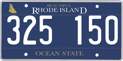 RI license plate 325150
