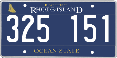 RI license plate 325151
