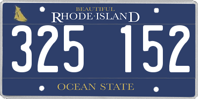 RI license plate 325152