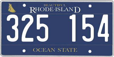 RI license plate 325154