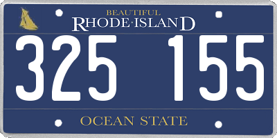 RI license plate 325155