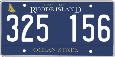 RI license plate 325156
