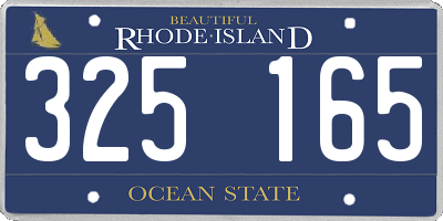 RI license plate 325165