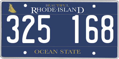 RI license plate 325168