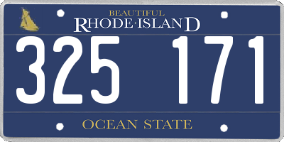 RI license plate 325171