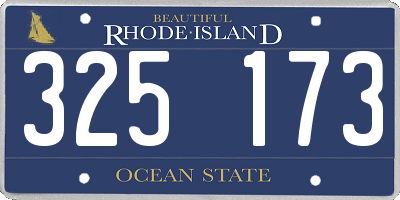 RI license plate 325173