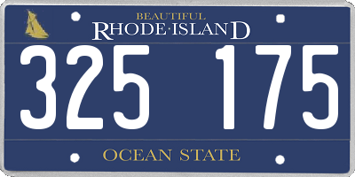 RI license plate 325175