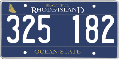 RI license plate 325182