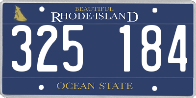 RI license plate 325184