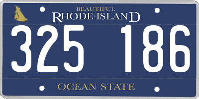 RI license plate 325186