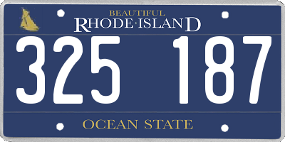 RI license plate 325187