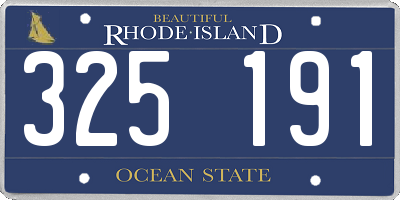 RI license plate 325191