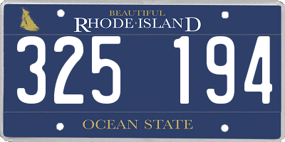 RI license plate 325194