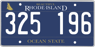 RI license plate 325196