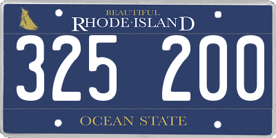 RI license plate 325200