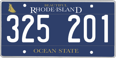 RI license plate 325201