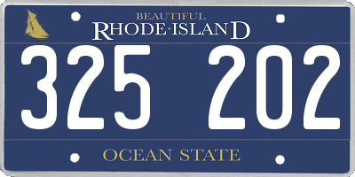 RI license plate 325202