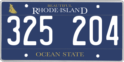 RI license plate 325204