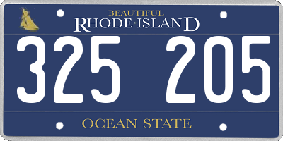 RI license plate 325205