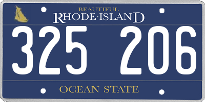 RI license plate 325206