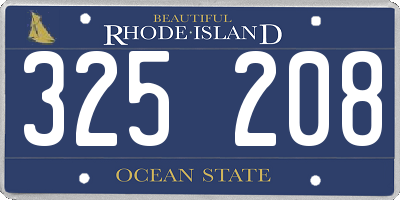 RI license plate 325208