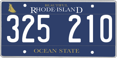 RI license plate 325210