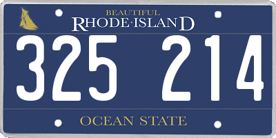 RI license plate 325214