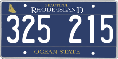 RI license plate 325215