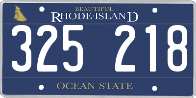 RI license plate 325218