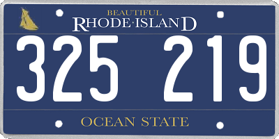 RI license plate 325219
