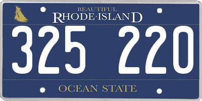 RI license plate 325220