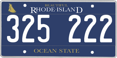 RI license plate 325222