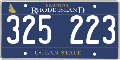 RI license plate 325223