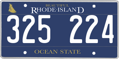 RI license plate 325224